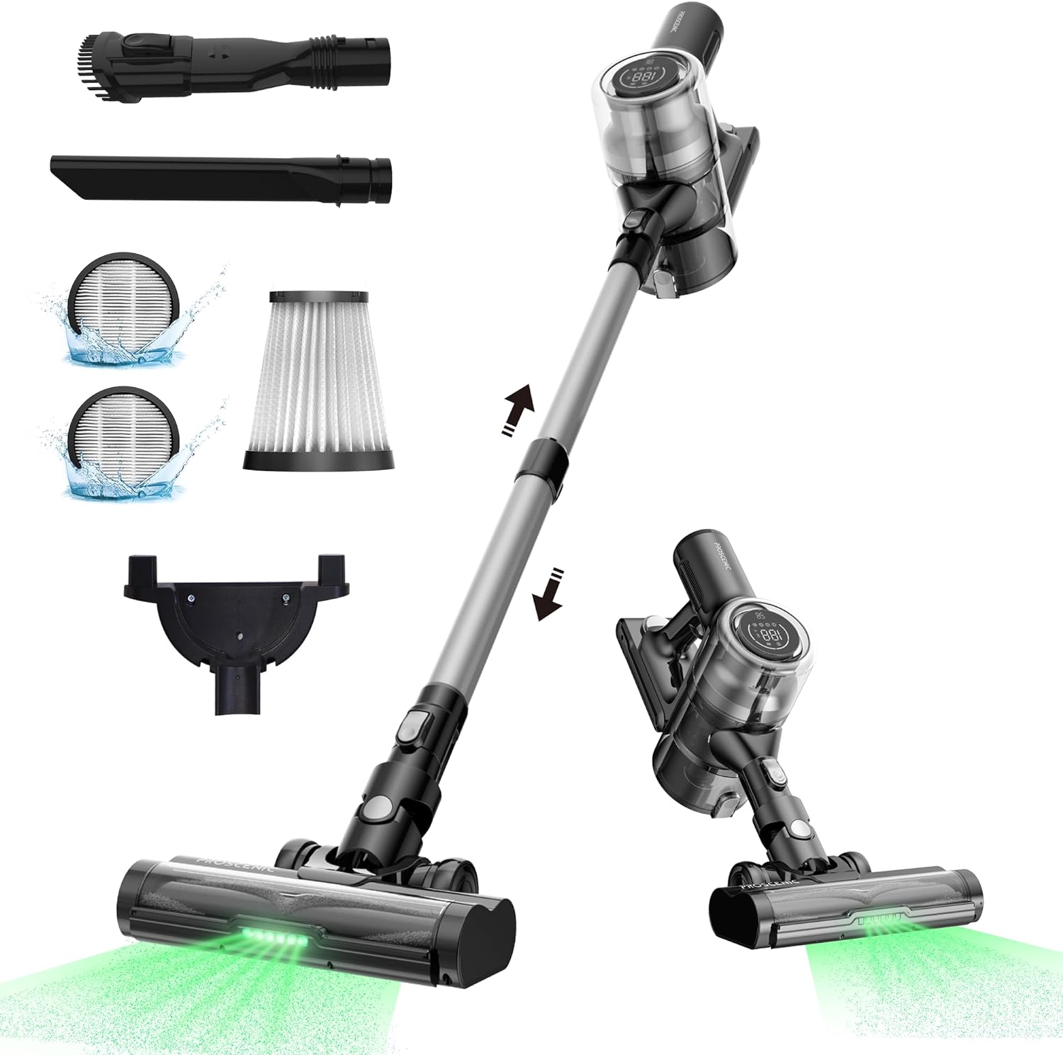 Proscenic P11 Mopping Cordless Vacuum Cleaner, 35Kpa Suction, 0.65